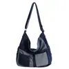 Bolsa Tote de Sarja Transfronteiriça para Mulheres 2026 Novo Estilo de Inverno Estilo Preguiçoso Casual Patchwork Versátil Ombro Transversal