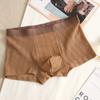 Roupa Íntima Masculina de Seda Gelada com Mesh Boxer Briefs Sem Costura Verão Jacquard Cor Sólida Secagem Rápida Sem Costura Secagem Rápida