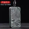 Jade Hetian de Xinjiang Zafiro Verde Torre Primera Calidad Material Fino Cuatro Brazos Guanyin Colgante de Paisaje para Hombres y Mujeres Colgante de Jade