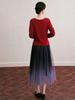 Tejido de Lana de Punto para Otoño e Invierno para Mujer, Diseño de Nicho, Cuello Redondo Cruzado, Mangas Largas, Versátil, Adelgazante, Top Básico para Usar Solo