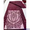 Tecido com Lantejoulas Bordadas em Base de Tule, Decoração com Padrão de Plantas, Tecido de Lantejoulas para Passarela, Renda de Lantejoulas