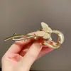Pasador de Mariposa de Metal para el Pelo de Mujer Pinza de Disco para la Parte Trasera de la Cabeza Pinza Retorcida Sentido Avanzado Pedrería Pinza de Celebridad Cibernética Accesorios para el Cabello
