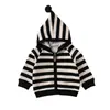 Cárdigan unisex para bebé, colección otoño 2026, prenda exterior a rayas para bebés y niños pequeños, conjunto de otoño con capucha para niños, prenda exterior cálida para salir