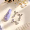 Accesorios para Uñas con Forma de Estrella de Mar y Concha con Circonita, Estilo Océano de Alta Gama, Sirena de Cobre con Incrustaciones de Circonita, Pedrería para Uñas DIY Portátil
