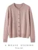 Suéter 100% caxemira pura para mulheres, gola redonda, design trançado, outono/inverno, retrô, estilo casual, suéter de malha colorido