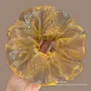 Elástico de Cabelo Oversized Estilo Coreano Intestino de Porco, Corda de Cabelo Versátil com Renda de Bolinhas, Elástico para Rabo de Cavalo Alto, Elástico de Borracha, Acessório de Cabelo de Alta Qualidade