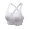 Sujetador deportivo con cremallera frontal ajustable para mujer, ropa interior a prueba de golpes, sin aros de acero, para yoga, espalda cruzada, belleza