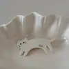 Grampo de Gato Fofo com Pernas Curtas Textura de Acetato Franja Presilha Lateral Elegante Presilha de Bico de Pato Presilha para Franja Acessórios de Cabelo Novo Estilo