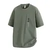 [Ropa Berlín] Nueva Camiseta de Verano para Hombre con Cremallera y Bolsillo con Solapa Pantalones Top Casual Holgado de Manga Corta Control de Precios 79