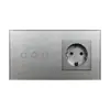 Padrão Europeu 157*86 Tomada com Interruptor Touch Russo Painel de Vidro Tomada com Interruptor Touch Luz Ozon Painel F