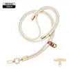 Cordón de alta gama para teléfono móvil 6MM resistente para colgar en el cuello ajustable para exteriores anti-pérdida cuerda trenzada para muñeca delicada oro