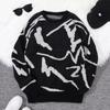 Suéteres de Moda Transfronterizos para Comercio Exterior de Aliexpress para Hombres y Mujeres, Suéteres Holgados de Cuello Redondo Estilo Hong Kong para Otoño e Invierno, Suéteres de Manga Larga