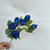 Flores de Rosa Artificiales, 7 Rosas Pequeñas Copo de Nieve, Flores Artificiales para Exhibición Interior, Flores Artificiales para Decoración de Salón de Bodas y Banquetes