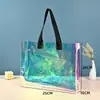 Bolsa de PVC personalizada, bolsa colorida a laser, bolsa de presente de plástico transparente iridescente de alta qualidade