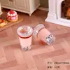 Brinquedos de Comida em Miniatura de Resina Transfronteiriços, Miniaturas Fofas, Copos de Chá com Leite Perolados Realistas 3D, Copos de Café, Acessórios para Joias Feitos à Mão