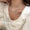 Corea del Sur Diseño Nicho Estilo Ins Hecho a Mano Cadena Clavícula Plata Esterlina S925 Aguamarina Natural Plata Rota Collar para Mujer