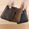 Cartera para Hombre Corta Textura de Cuero Suave Gran Capacidad Anti-Magnética Nuevo Portatarjeta de Licencia de Conducir Cartera de Cuero Multifuncional de Moda