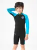 Roupa de Neoprene Infantil para Uso Externo, Manga Longa, à Prova de Frio e Quente, com Forro de Fleece, Dividida, para Meninos e Meninas, Roupa de Banho de Secagem Rápida para Crianças Pequenas e Médias
