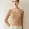 Suéter de punto 100% cachemir puro con cuello en V, corte ajustado, para mujer, nuevo suéter básico de manga larga para otoño e invierno, estilo suave, jersey