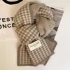Estilo coreano Novo Houndstooth Tricô Dupla Face Outono e Inverno Quente Moda Clássico Pescoço All-Match Casal Cachecol da Moda para Mulheres