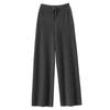 Pantalones de Pierna Ancha 100% Lana Pura para Mujer Alta Elasticidad Nueva Cintura Alta Casual Pantalones Caídos Ajustados Sueltos Pantalones de Punto Pantalones
