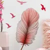 Adesivos de Parede de Gansos Rosa com Penas Transfronteiriços para Decoração de Atmosfera na Parede de Fundo da Entrada do Quarto, PVC Autoadesivo Removível
