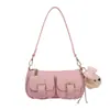 Dropshipping Transfronterizo Bolso de Mano con Cinturón de Cuero Multibolsillos para Motocicleta Bolso de Hombro para Debajo del Brazo Bolso de Moda Casual Modelo Nuevo 2026 para Mujer