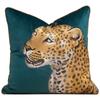Entrada Lujo Estilo Americano Almohada Bordada de Leopardo Sala de Estar Sofá Cojín de Felpa Bronceado Cojín Lumbar Villa Hotel Mesita de Noche Cojín Cuadrado