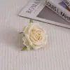 Flor artificial rosa rizada arreglo floral suave para boda cabeza de rosa de diamante caja de regalo adornos florales decorativos para pastel