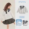 [7A Antibacteriano] Moletom Feminino com Gola Reversível, Roupa Infantil Estilo Outono, Blusa de Manga Longa Estilo Academia para Crianças, Blusa de Bebê de Outono