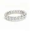 Anillo de Banda Completo de Diamante 3m Unisex Anillo de Banda de Zirconia Clásico de Cuatro Garras de 10 Puntas Anillo de Banda Completo de Diamante de Alto Carbono Anillo de Joyería