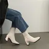 Botas de Caña Alta Delgadas con Tacón Alto First Encounter Season para Mujer, Nuevas Botas de Chimenea de Cuero Suave con Tacón Grueso 2026, Botines Chelsea