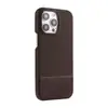 Capa de Celular de Couro Costurado Adequada para Apple 17 Pro Max Tendência 16/15 Meio-Cover 14 Pro Capa Rígida 13 Antiderrapante 12
