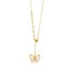 Collar de Plata de Ley S925 para Mujer, Colgante Versátil de Mariposa Estilo Ins, Cadena para Suéter con Diseño Popular de Nicho de Tiktok