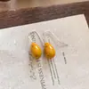 Brincos Gancho com Pingente de Gota d'Água e Bolinhas com Gotejamento de Óleo Metálico Moda Feminina Brincos Simples Personalidade Tendência Design de Joias para Orelha Senso de Design Nicho