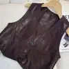 Chaleco de Cuello en V Estilo Coreano de Piel Sintética para Mujer 2026 Otoño Nueva Llegada Super Atractivo Sin Mangas Corto Chaqueta Chaleco Elegante Ropa de Abrigo Corta