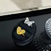 Anillo de Corazón de Mariposa con Pedrería Color Viento Usado Nuevo Diseño Pequeño de Nicho Versátil Abierto Ajustable para Mujer