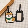 Titular de Tarjeta con Forma Personalizada de Cuero PU con Patrón Creativo de Shiba Inu, Portatarjeta de Acceso, Titular de Tarjeta de Identificación de Estudiante, Titular de Tarjeta con Foto de Celebridad