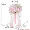 Ramo de rosas artificiales rosas estilo coreano para novias, accesorios para fotos de boda, fotografía nupcial, ramo de flores artificiales para damas de honor