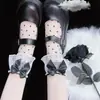 Calcetines de Encaje Bordados con Corazones Jk Dulces de Primavera y Verano Finos Estilo Lolita Ballet Combinados con Zapatos Mary Jane