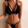 B0198 Cheng Juan transfronterizo 2022 verano nueva moda sexy letras conjunto de lencería elástica popular en Europa y América
