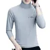 Camiseta de manga larga para hombre con cuello alto, camiseta interior elástica para hombre, primavera y otoño, casual, algodón, camiseta para hombre, top, moda, venta al por mayor