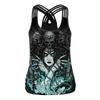 Halloween Rosa Vermelha Noiva Fantasma Impressão Digital Feminino Esportivo Slim Respirável Colete Jaqueta Sem Mangas