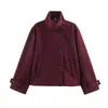 Fabricante mayorista de ropa para mujer transfronteriza otoño 2026 nuevo moda casual estilo europeo y americano abrigo corto con cuello alto