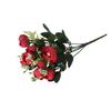 Brocotes de Rosa de Té Artificiales, Flores Falsas, Rosas de Seda de Mano, Ramos de Flores Artificiales de Alta Calidad para Mesas de Comedor