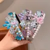 Nueva Tiara de Corona de Princesa Dibujos Animados Infantiles Diadema de Cristal Diadema para Niñas Regalo de Cumpleaños para Niñas Corona Atmosférica