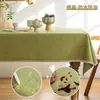Mantel de lujo, impermeable y a prueba de aceite, no necesita lavado, estilo americano de alta gama, color liso, imitación de algodón y lino, mantel rectangular para mesa de comedor y mesa de centro