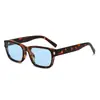 Gafas de Sol Cuadradas con Patrón Azul Nuevo 2026 para Hombres y Mujeres, Gafas de Sol de Moda con Protección Solar y Anti-UV con un Toque de Lujo 3983