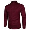 Camisa de manga larga para hombre, nueva versión coreana, informal, de negocios, de color sólido, ajustada, para uso profesional, de comercio exterior transfronterizo