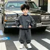 Conjunto de Sudadera de Lana para Niños de Primavera y Otoño, Estilo Coreano, Atuendo Deportivo de Dos Piezas Elegante y Moderno para Niños Pequeños